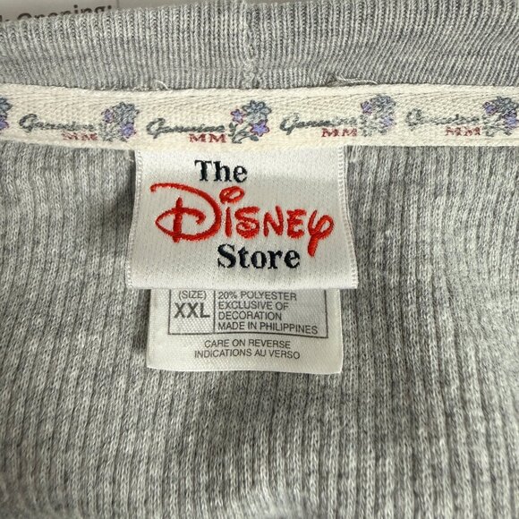Disney Sweatshirt Womens XXL Gray Cotton Mickey Minnie Embroidery Loungewear - Picture 8 of 11